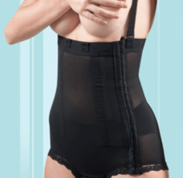 Modele femme de gaine de contention à porter après une liposuccion de la taille (flancs)
