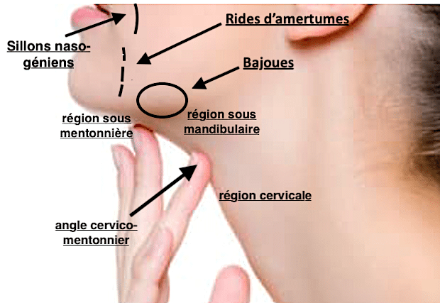 Sillons naso-géniens, bajoues, rides d'amertumes, fanons du cou : les zones anatomiques pouvant être traitées par un lifting cervico-facial